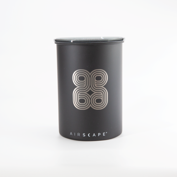 OZO Coffee Airscape Canister Black with OZO Logo