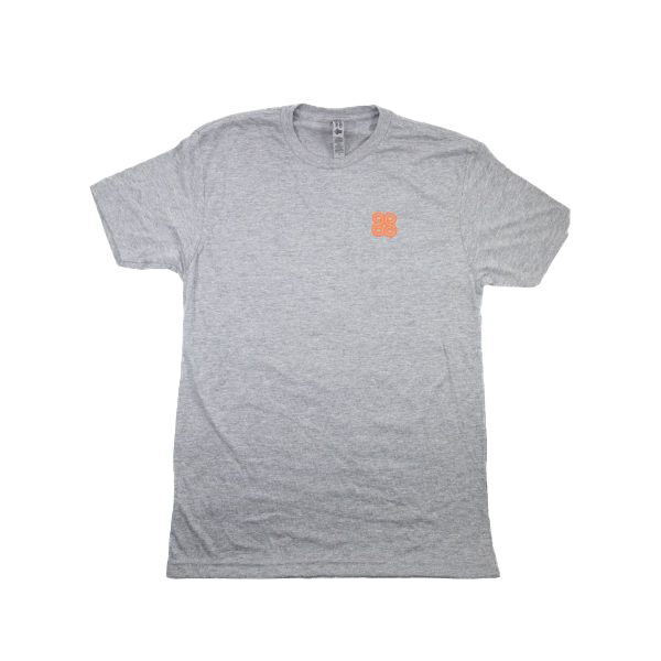 Light Grey Lion Glyph Tee Front Orange Logo